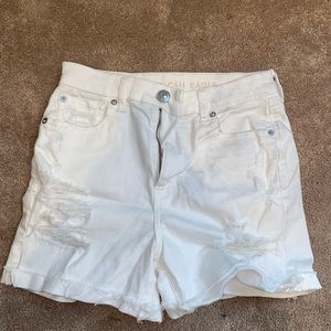 White jean shorts